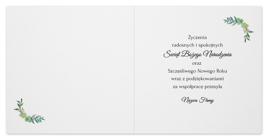 wzór środka kartek świątecznych